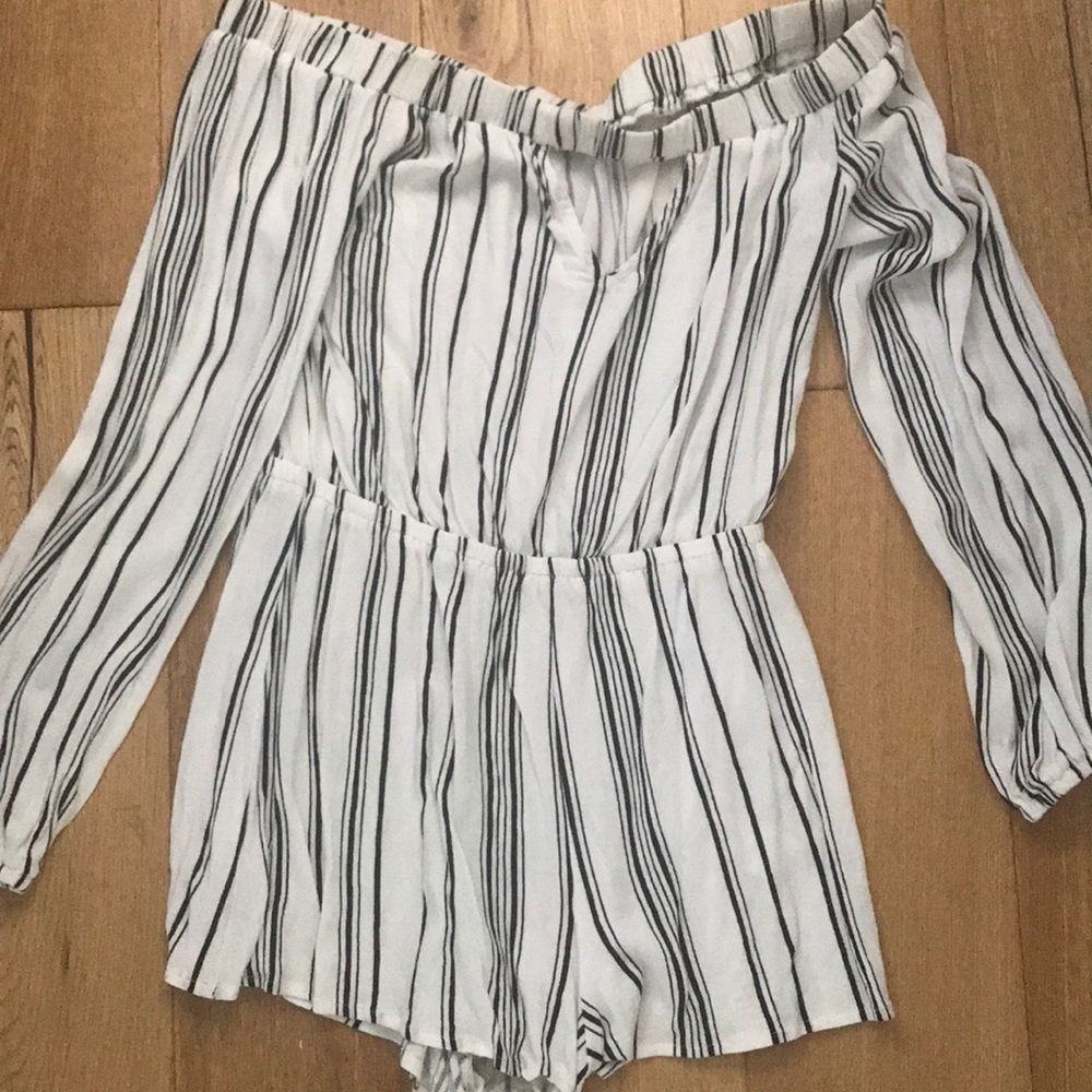White and black romper